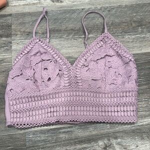 purple floral design tank top with cinched backing